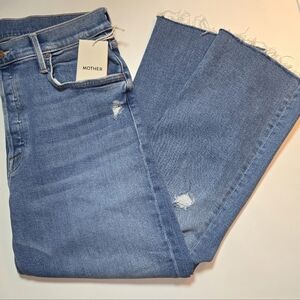 MOTHER The Triple Ankle Fray: Women's Light Blue